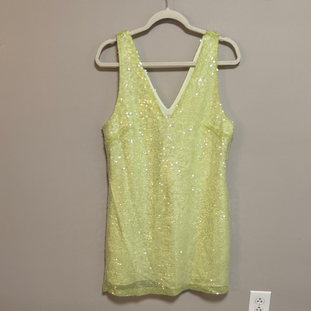 a new day Yellow Sequin V-Neck Sleeveless Dress